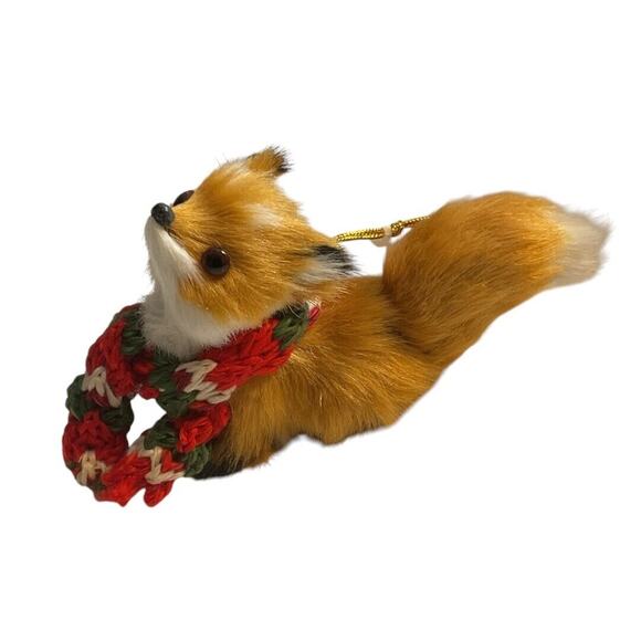 Northern Lights Other - Fox Ornament Christmas 5 in Realistic Fur Animal Decor